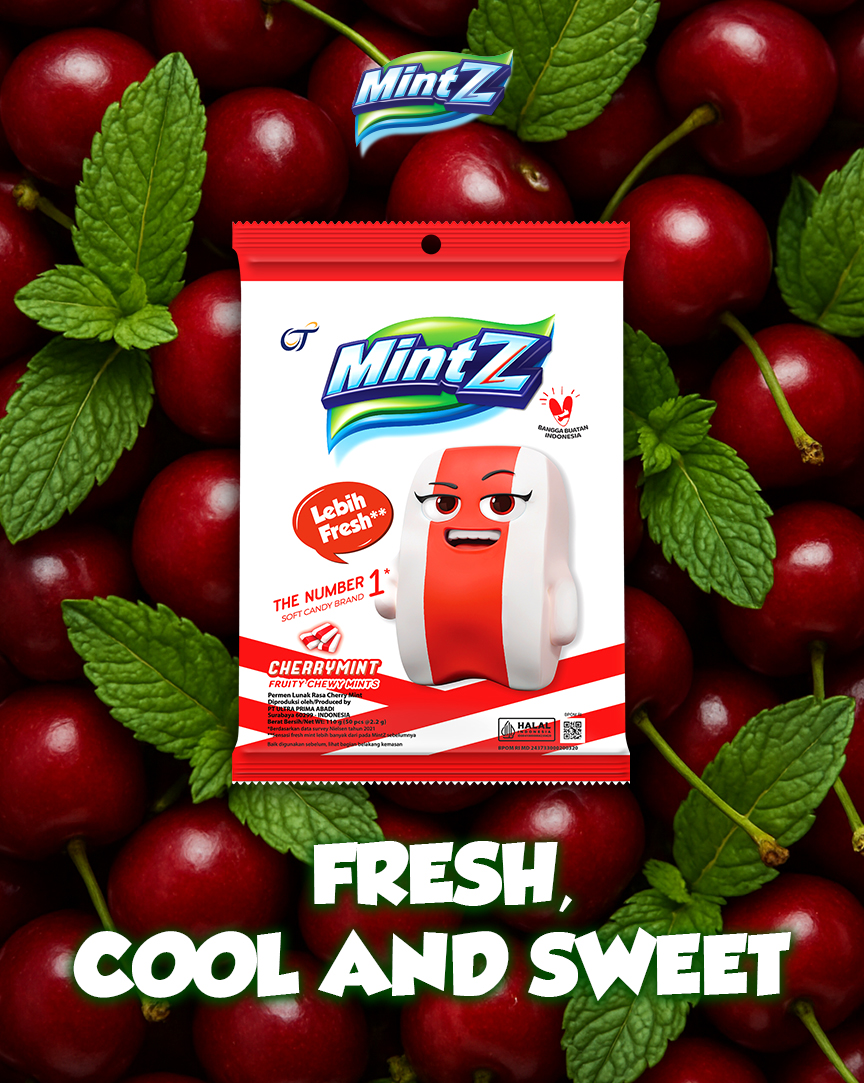 MintZ's tweet image. Sweet meets fresh — that’s Cherry Mintz! 🍒💨 ❄️

#MintZ #SenyumintZ #PermenMintZ #ChewynyNagihTerus
