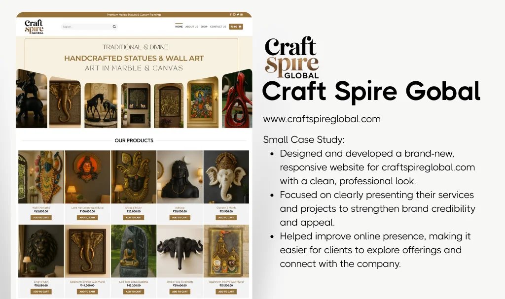 Bringing creativity to life with beautiful, handcrafted website designs for art and craft brands. Your art deserves a stunning digital home! Call +91 96028 41237 today!
udaipurwebdesigner.com/portfolio-item…
#UdaipurWebDesigner #ArtAndCraftWebsite #CraftBusinessWebsite #CreativeWebDesign