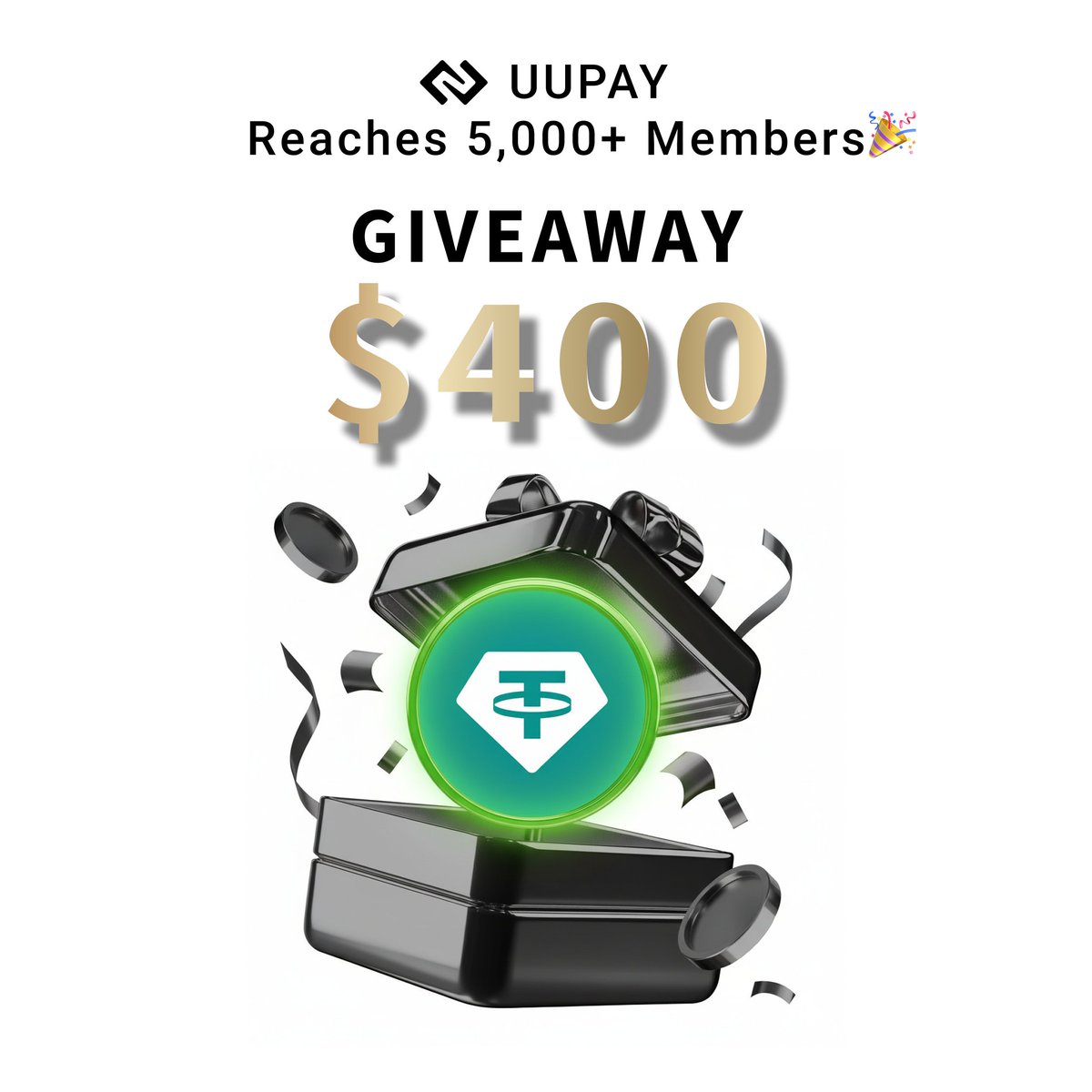 🎉 #UUPAY has surpassed 5,000 registered members!
To celebrate, we’re hosting a member giveaway 🎁 #giveaway
💳 Limited time: Free card activation + free top-up!

Follow <a href="/uupaycard/">UUPAY</a> <a href="/UUPAY_Official/">UUPAY official</a>, retweet, and like this post.
🔥 We’ll pick 20 winners in the comments to share 400