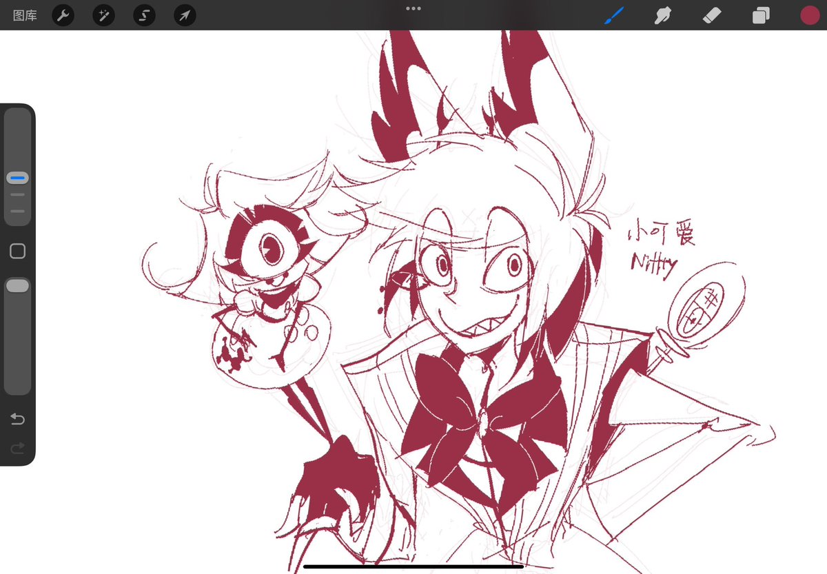 Eoveit's tweet photo. #HazbinHotel #Alastor #Niffty #RadioRose https://t.co/tQp98PV2yx