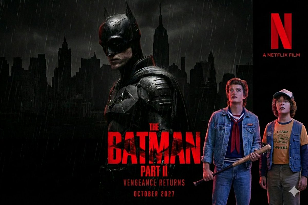 The vengeance returns in strange ways 🦇

Watch #TheBatman part 2 only on #Netflix October 1, 2027 🍿