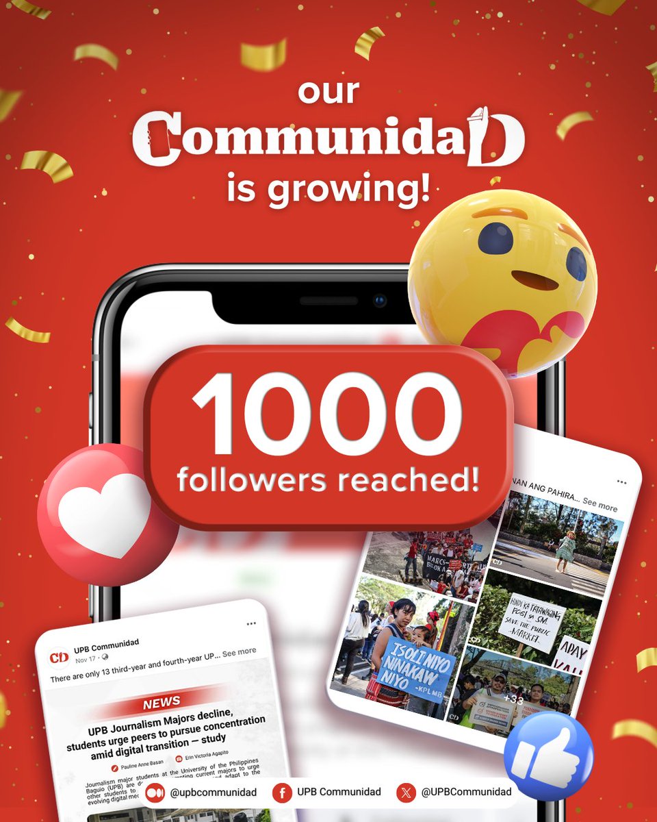 UPBCommunidad's tweet photo. HAPPY 1K, UPB COMMUNIDAD!

We are indeed growing into a bigger community and expanding our reach—into your screens and the communities we once only dreamed of.

(1/6) https://t.co/XpA0h2V6PA