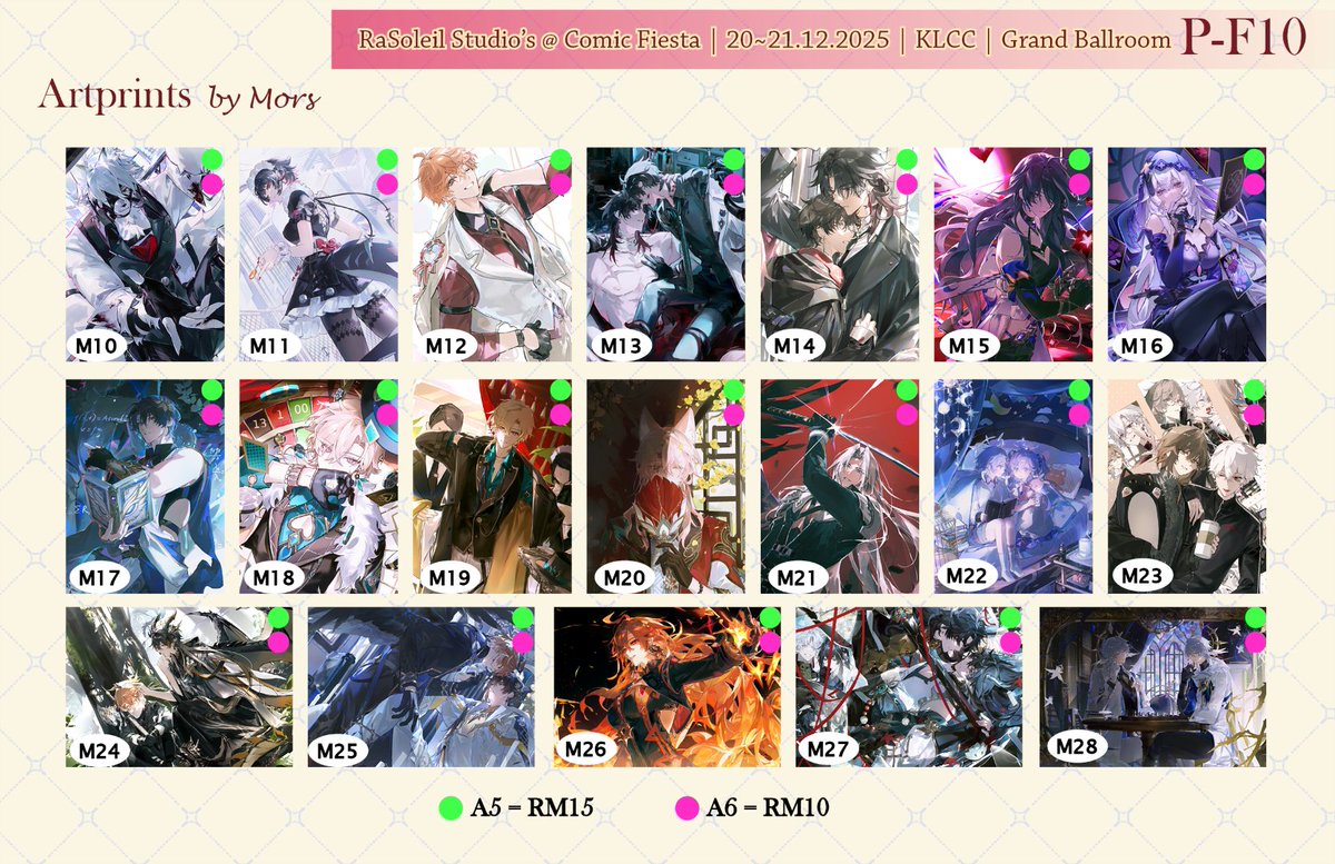 ChronismN's tweet image. Hello~ It's that time of the year again ^^ RaSoleil Studio will be boothing together with @mors_gn and @hinatsukkii 
Here's our catalogues + PO form link in the replies!