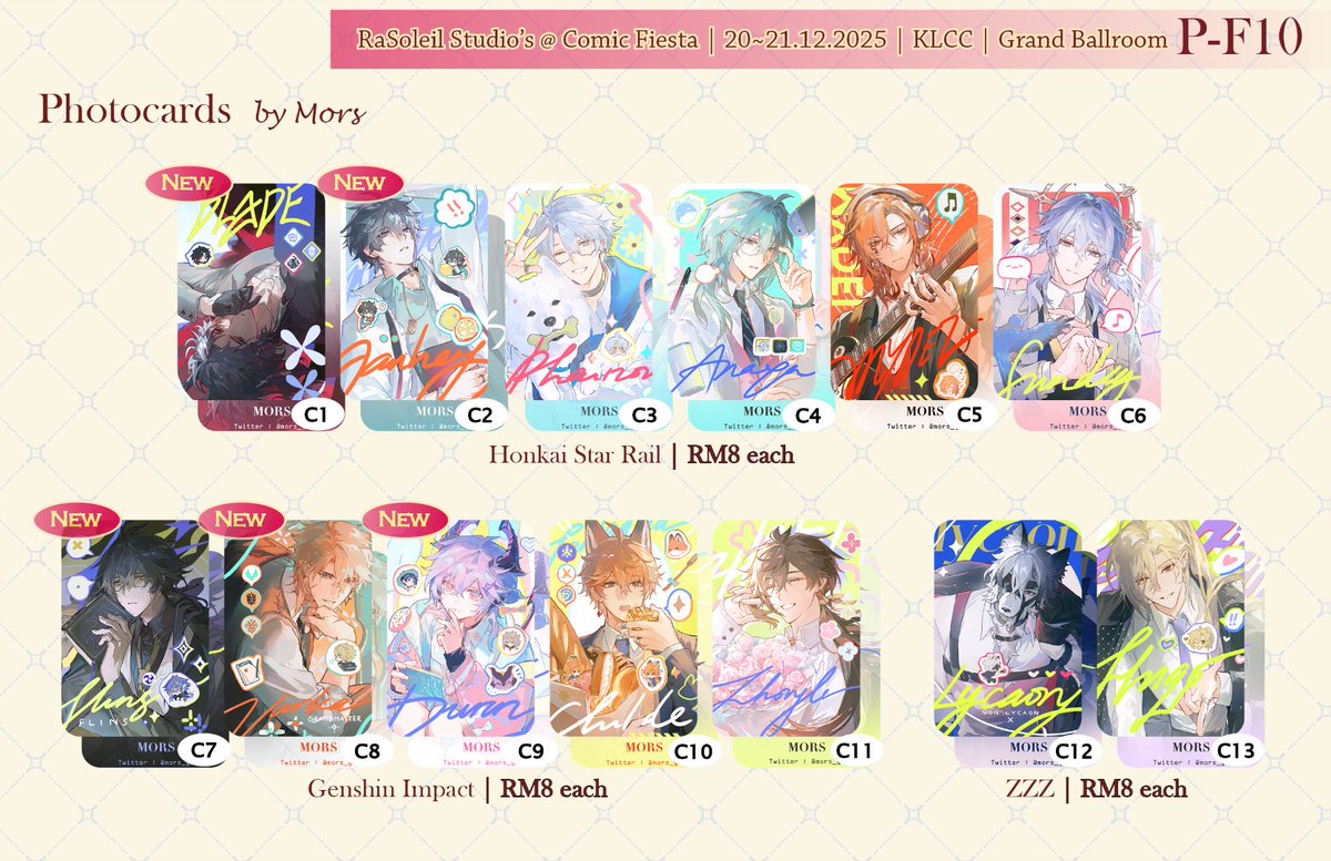 ChronismN's tweet image. Hello~ It's that time of the year again ^^ RaSoleil Studio will be boothing together with @mors_gn and @hinatsukkii 
Here's our catalogues + PO form link in the replies!