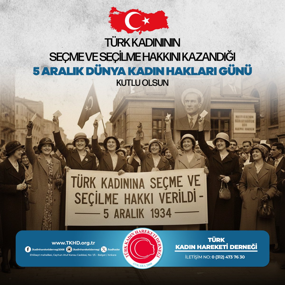 5 Aralık Türk Kadınına Seçme ve Seçilme Hakkının Verilişi;
Tüm kadınların sesinin, emeğinin ve temsil gücünün çoğaldığı bir gelecek için çalışmaya devam ediyoruz.
#5AralıkDünyaKadınHaklarıGünü