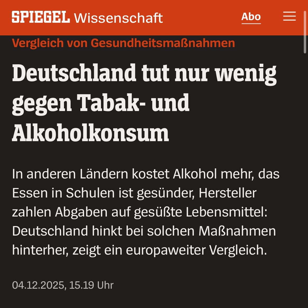 #Tabak rauf. #Alkohol rauf. 
Für die „Gesundheit“, heißt es. 

In Wahrheit nur der nächste Griff in die Taschen derjenigen, die das Land überhaupt noch finanzieren. 

Eigenverantwortung? 

Wird in Deutschland als Gefahr betrachtet.