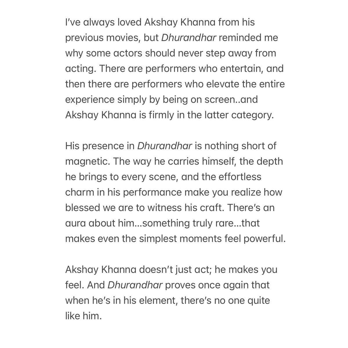 Akshay khanna - there's no one quite like you. 
.
#AkshayeKhanna #Dhurandhar