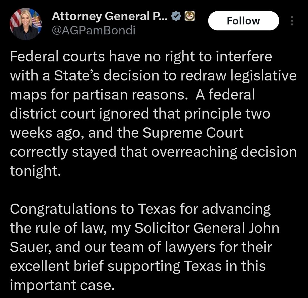 SilentSnow89's tweet photo. @TheJusticeDept So, Blondi's statement applies to Texas, but not California?

Gee, I wonder why... https://t.co/4Py4QKnRFy