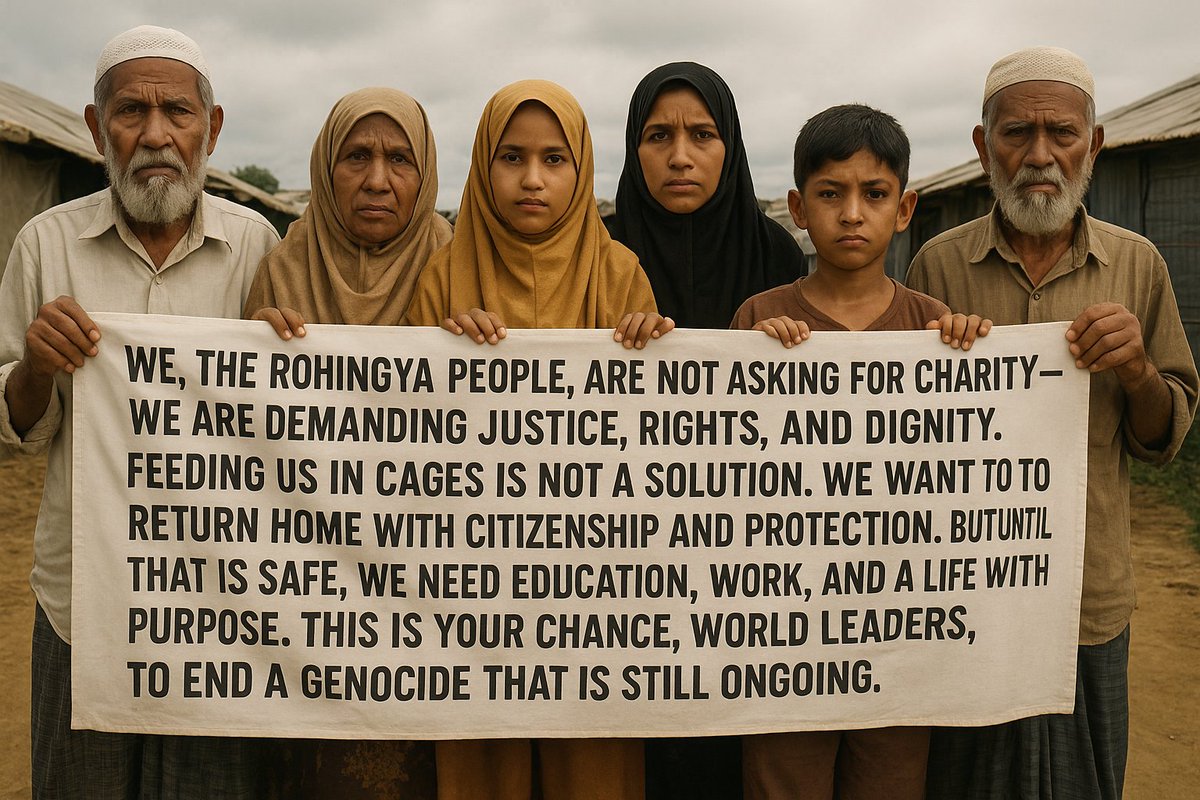 RRANforRohingya's tweet photo. Safe return must include justice, security, and freedom of movement. #JusticeAndSafety

Return without rights is not a solution—it is a continuation of violence. #RightsFirst

Guarantees of non-recurrence must be in place before any return. #NeverAgain https://t.co/VzMzvAMOFF