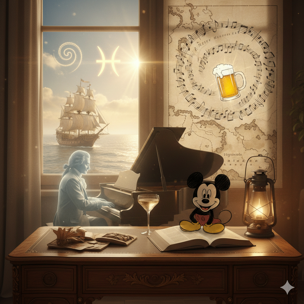 🗓️ 5 Dicembre Flash
Meteo: Sole ☀️, nebbie Nord-Est. Gelate notturne. 🥶 Stelle: Luna in Cancro ♋️. TOP: Pesci ♓️ (intuizioni forti). Ariete energico. Storia: 1791: Muore Mozart. 🎼 1901: Nasce Walt Disney. 🐭 1933: Fine Proibizionismo USA. 🍾