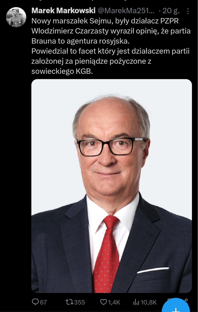 Pan Marek udaje, czy nie pamięta, że Czarzasty został marszałkiem Sejmu tylko dlatego, że PiS-owscy oszuści nie przeprowadzili dekomunizacji. Odpowiednia ustawa mogła mieć objętość 1 strony A4.