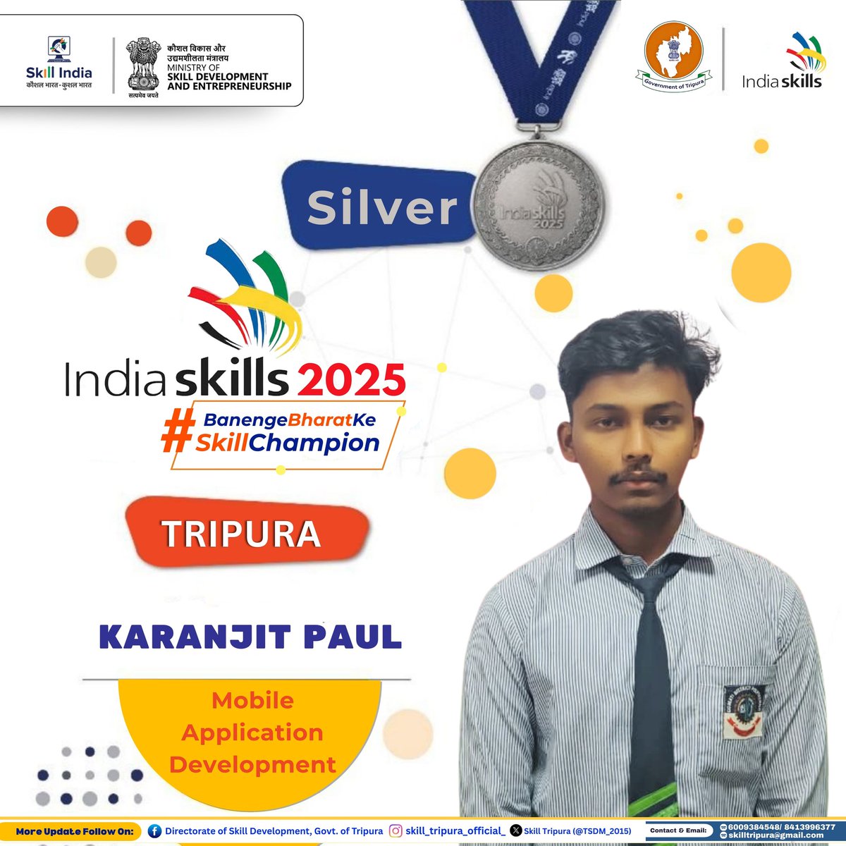 TSDM_2015's tweet image. 𝐒𝐭𝐚𝐭𝐞 𝐋𝐞𝐯𝐞𝐥 𝐈𝐧𝐝𝐢𝐚𝐒𝐤𝐢𝐥𝐥𝐬 𝐂𝐨𝐦𝐩𝐞𝐭𝐢𝐭𝐢𝐨𝐧 𝟐𝟎𝟐𝟓

𝗠𝗼𝗯𝗶𝗹𝗲 𝗔𝗽𝗽𝗹𝗶𝗰𝗮𝘁𝗶𝗼𝗻 𝗗𝗲𝘃𝗲𝗹𝗼𝗽𝗺𝗲𝗻𝘁,

𝐂𝐨𝐧𝐠𝐫𝐚𝐭𝐮𝐥𝐚𝐭𝐢𝐨𝐧𝐬 𝐭𝐨 𝐚𝐥𝐥 𝐩𝐚𝐫𝐭𝐢𝐜𝐢𝐩𝐚𝐧𝐭𝐬 &amp;amp; 𝐰𝐢𝐧𝐧𝐞𝐫𝐬 

#IndiaSkills2025 #MobileApplicationDevelopment