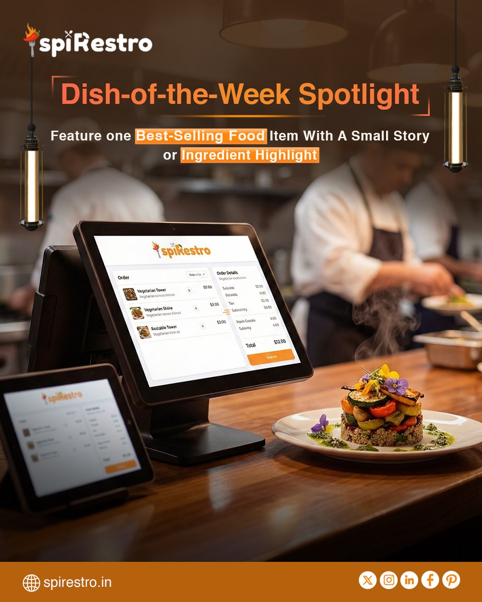 spiRestro's tweet image. 𝐆𝐫𝐨𝐰𝐭𝐡 𝐬𝐭𝐚𝐫𝐭𝐬 𝐰𝐢𝐭𝐡 𝐚 𝐬𝐢𝐧𝐠𝐥𝐞 𝐝𝐢𝐬𝐡.

Busy kitchen. Orders flowing.
But one hero dish can tell a story, attract attention, and boost weekly sales.

#SpiRestro #DishOfTheWeek #RestaurantMarketing #SmartPOS #FoodBusiness #MenuEngineering #IncreaseSales