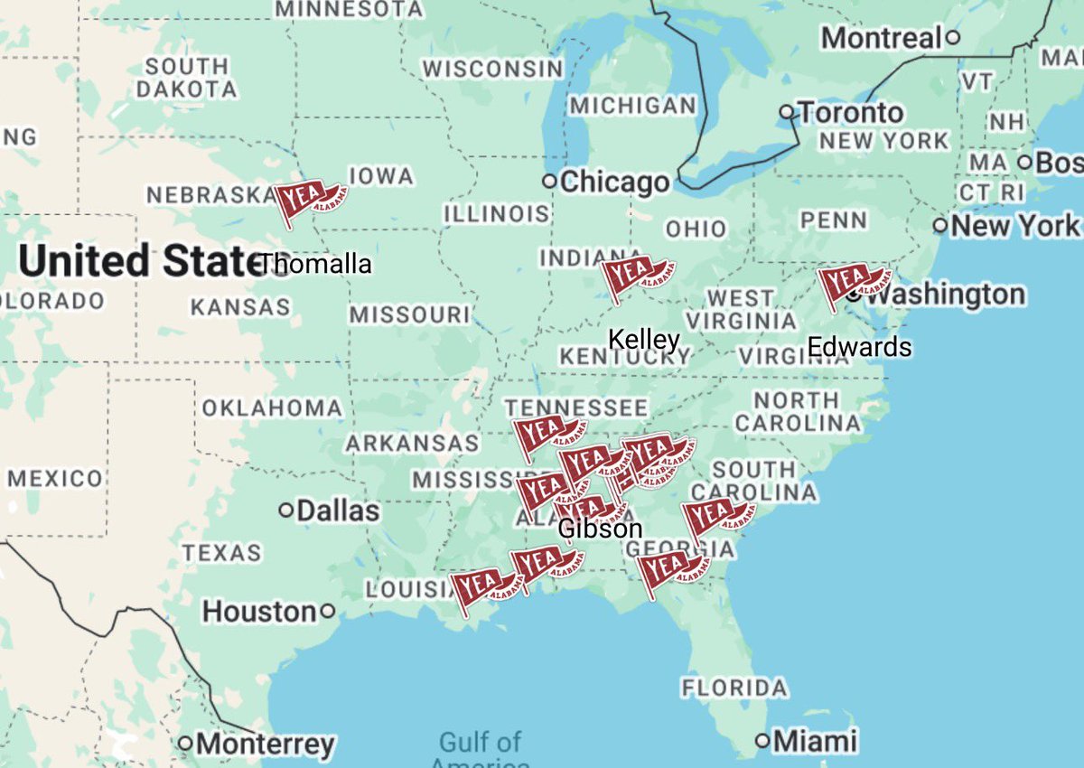 BrettGreenberg_'s tweet image. Not exactly ideal for the “KDB can’t recruit the south” crowd.

Below shows where the Alabama signee billboards are located — seven in the Peach State isn’t bad, particularly with the Crimson Tide set to play in ATL on Saturday…