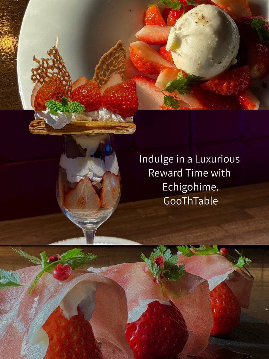 gooth_table's tweet photo. .
NewNewNew🫧🍓
♡越後姫の夜パフェ ¥1480
♡越後姫のブラータチーズ¥1280
♡越後姫の生ハム巻き¥980
長岡市のかわかみ農園で手間ひまかけて育てられた特別な越後姫。
果肉がとてもデリケートで、
県外での生産が難しい希少な苺です。
今年も大好評の越後姫メニュー！
本日もお待ちしてます🍓 https://t.co/JYXYWFY3Qy