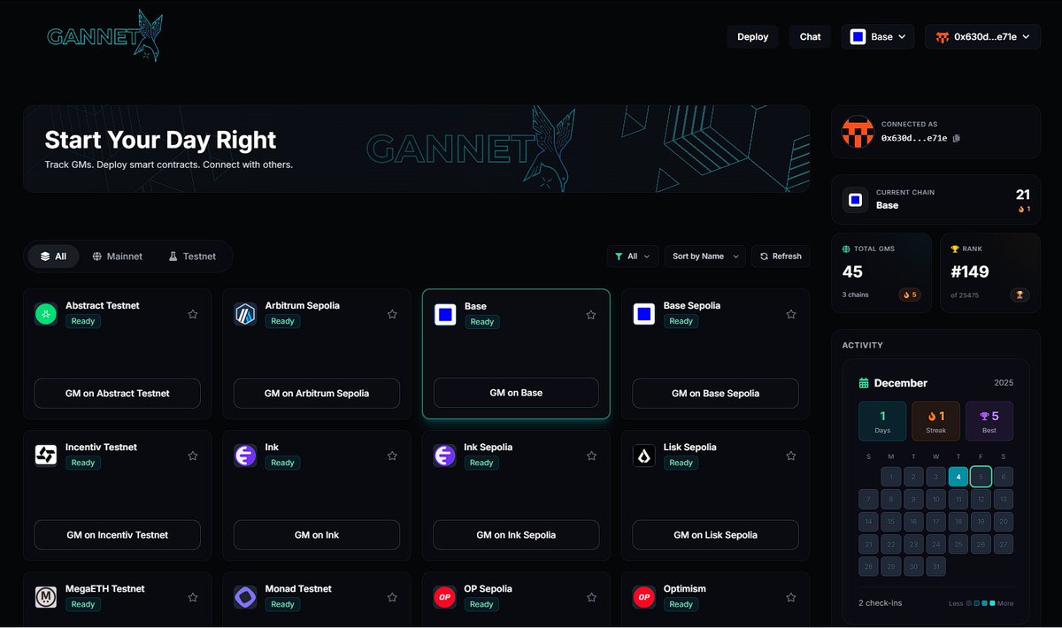 gannetx's tweet photo. NEW LOOK. SAME GM ENERGY.

The GannetX MultiChain Hub just got a massive UI refresh!

We’ve upgraded the interface for a smoother, more futuristic experience. 

#Gannetx #onchaindaily #dailygm #web3 #multichain https://t.co/IYz4sJOaq0