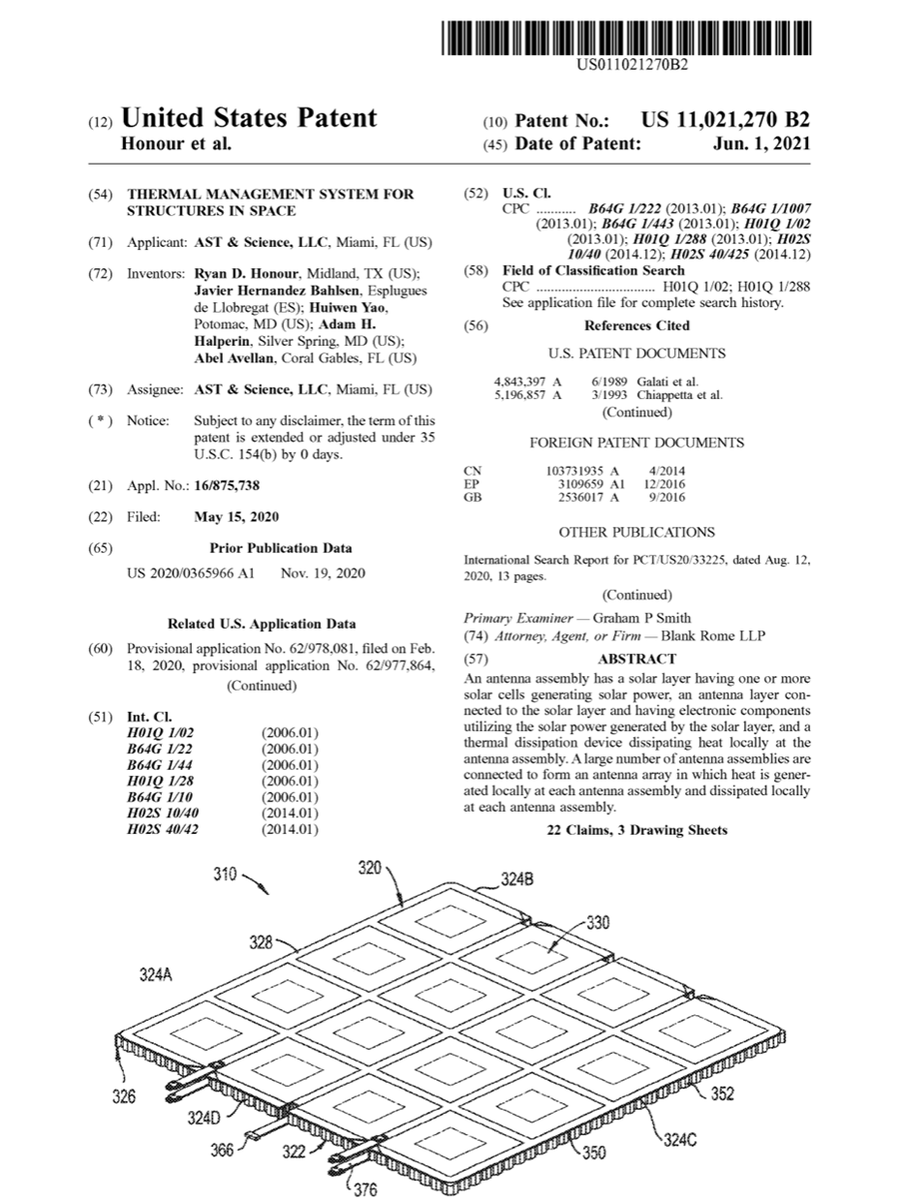 topsecretstocks's tweet image. $ASTS patent is literally a big nugget 🥜 

It describes an integrated thermal management system designed to control heat generation within a space-based antenna assembly. The assembly combines several critical elements: solar cells for electrical power generation, an antenna…