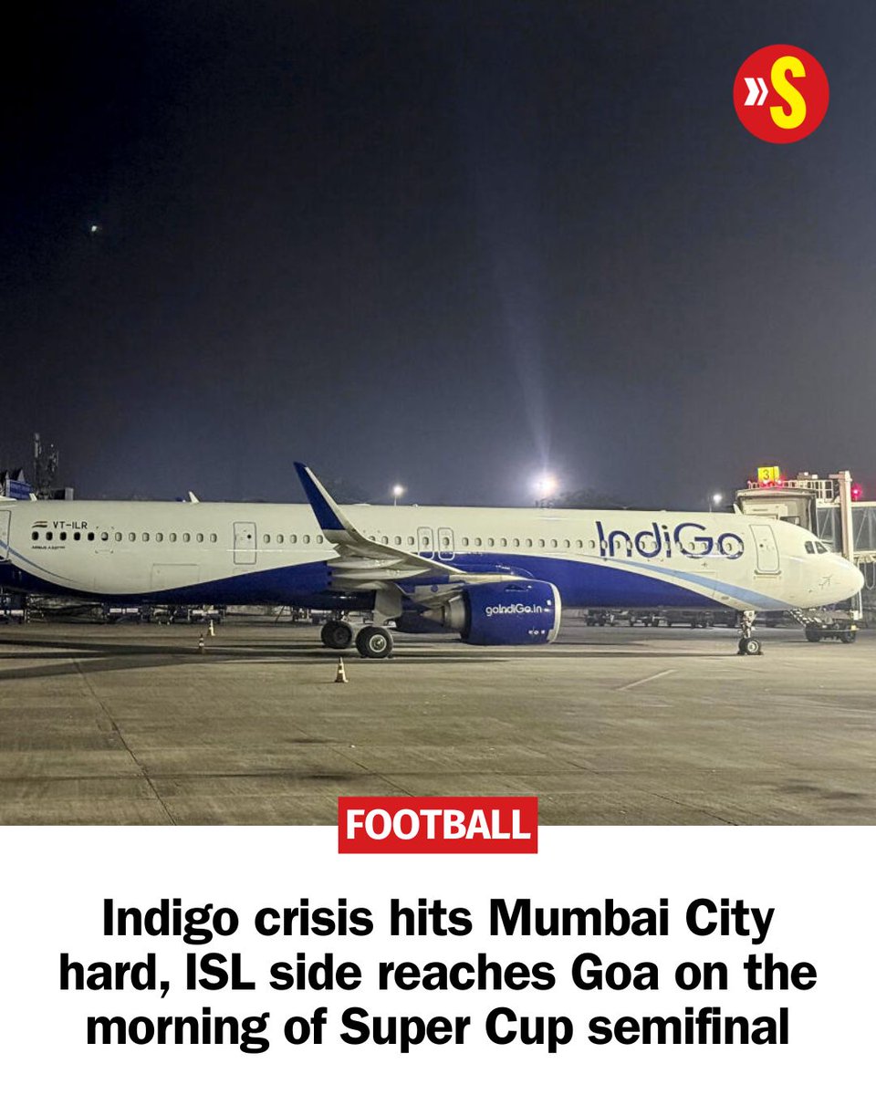 🔹12-hour flight delay
🔹Designated pre-match media briefing from the airport
🔹Reached Goa at 2 a.m. on matchday for the 8 p.m. kick-off

 <a href="/aashin23/">Aashin Prasad</a> explains how Indigo airlines crisis hit Mumbai City FC leading up to its Super Cup semifinal defeat to FC Goa.

Details: