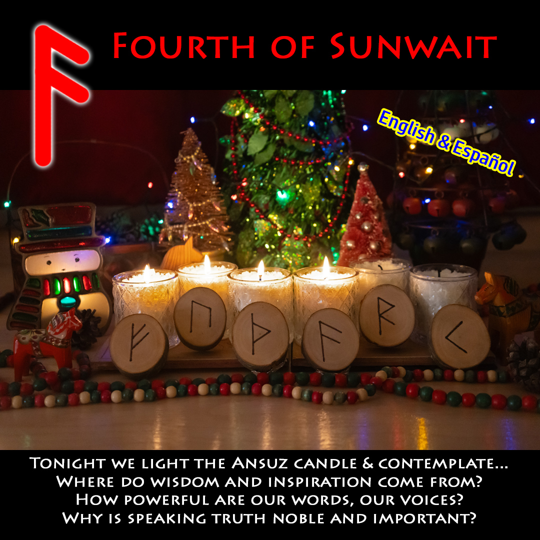 runequeen_rqefi's tweet photo. Cuarto día de #Sunwait. Esta noche encendemos la vela Ansuz y reflexionamos: ¿De dónde provienen la sabiduría y la inspiración? ¿Qué poder tienen nuestras palabras, nuestras voces? ¿Por qué decir la verdad es noble e importante? Más información aquí: https://t.co/uBpZeLYstF https://t.co/RvgvG4rIqX