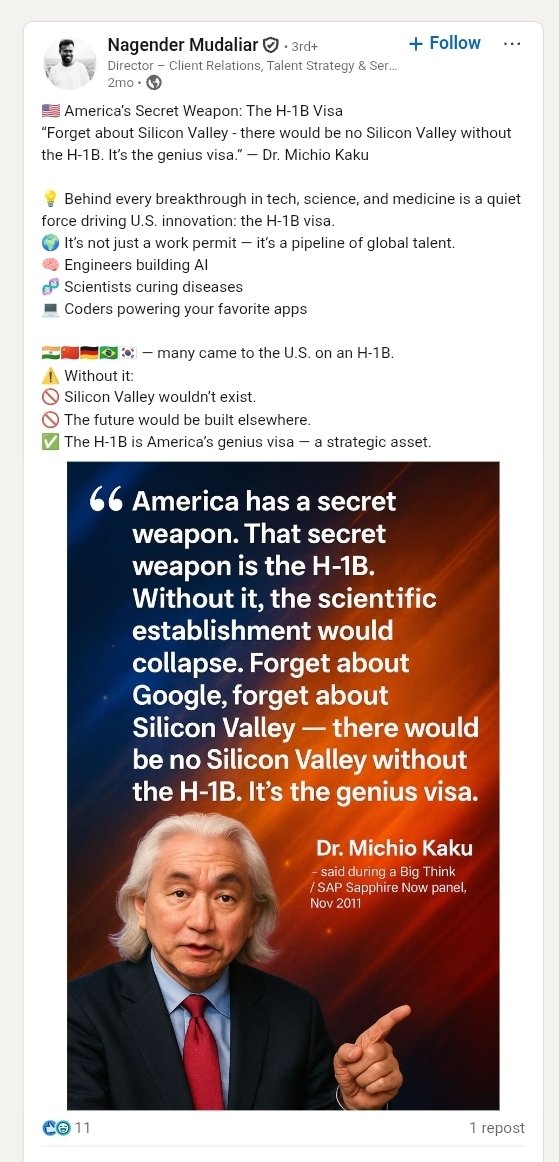 Posted by an employee within the ITSERVE Network. 

I call this motivation. Motivation to send all the H-1B and every exploited visa category home and watch America once again thrive.

Let them go make their own country great....