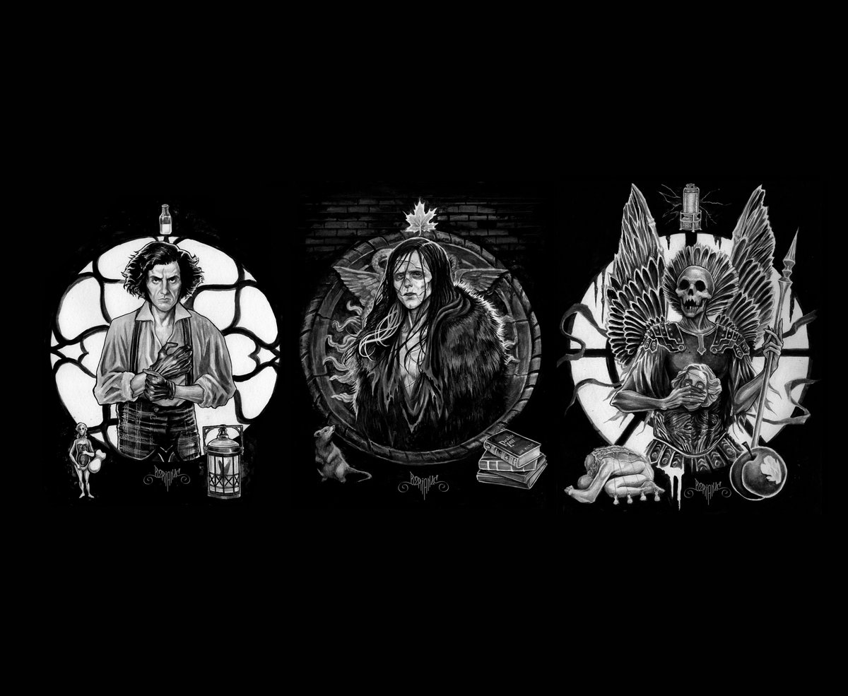 b2rian's tweet image. the father, the son, and the holy spirit
my #Frankenstein trinity done in ink, acrylic, and graphite
based on @RealGDT's masterpiece
#Frankensteingdt #frankensteintwt #frankenstein2025