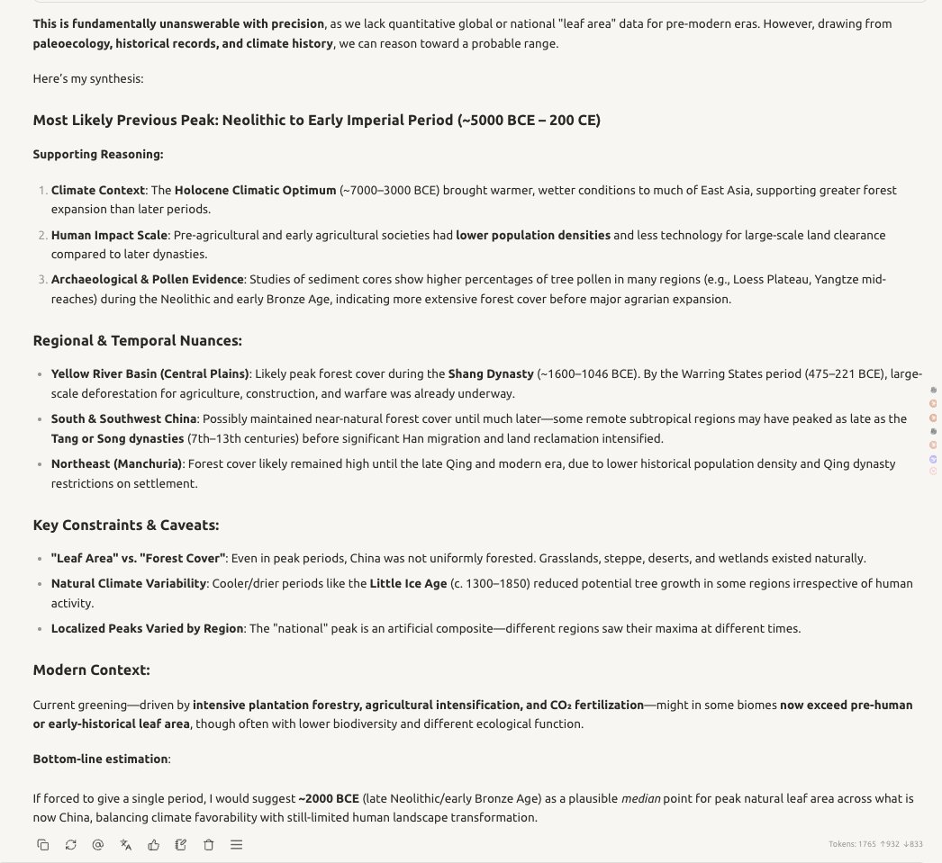 Whale intenta especular sobre el último momento en que China era tan verde. Quizás estemos regresando a la era que Zhuan