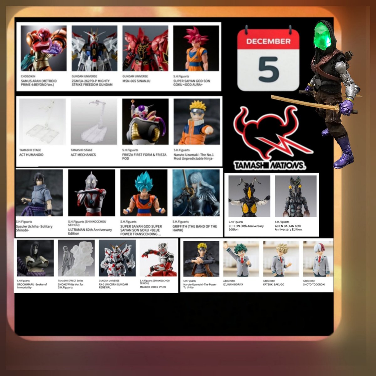 ⚠️💢UPDATE'D ALERT💢🛍️
Statoversians!
👁🌛👁

December 5th Bandai preorders go live TONIGHT at 2:00 AM EST!

The StateOverse is Now 
Holiday Toy Entertainment News 🛍️
TSOVIN!!
HLJ - 
bit.ly/43WzJJA

Amazon JP - 
amzn.to/3AlOPNq #ad