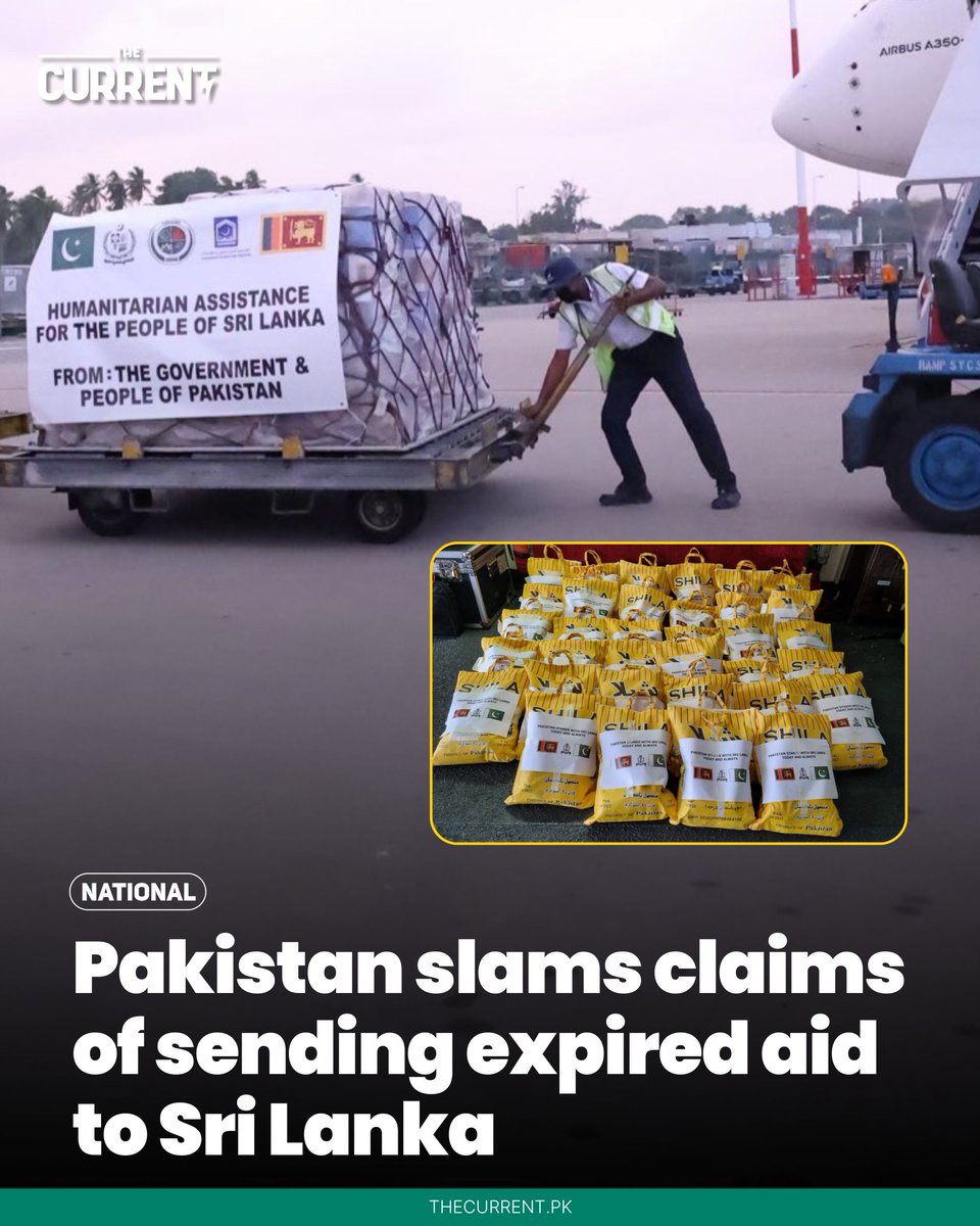 TheCurrentPK's tweet image. The Pakistani High Commission has strongly rejected claims that it sent expired food to flood-affected people in Sri Lanka. 

Read more: thecurrent.pk/pakistan-slams…

#TheCurrent #PakistanSriLanka #aid