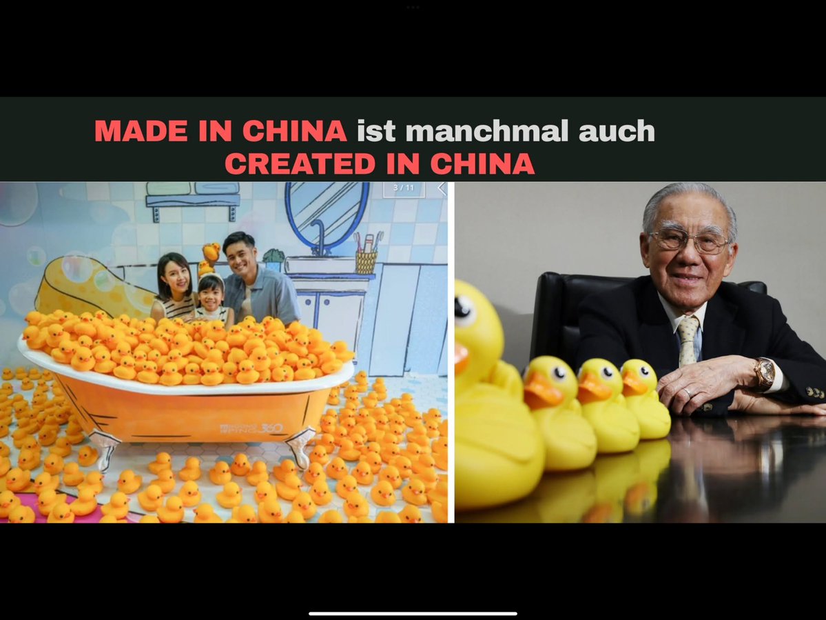 🇺🇸🇨🇭

🇨🇭Lam Leung-tim, Erfinder der berühmten gelben Badeente, ist mit 101 Jahren gestorben. Der aus einfachen Verhältnissen stammende Hongkonger setzte mit seiner 1948 entworfenen Ente die Basis für ein unglaubliches Spielzeug-Imperium, das heute auch für bekannte Hersteller und