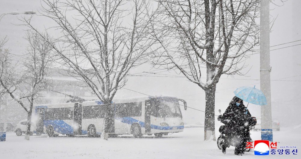 Fekerfanta's tweet photo. Primera nevada de la temporada en Pyongyang ☃️🇰🇵 https://t.co/dvyDyY1mMQ