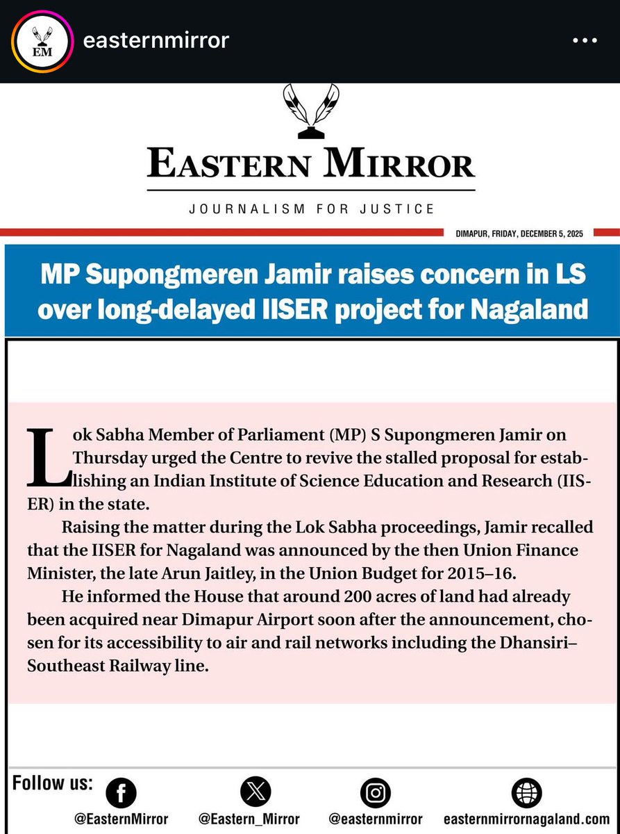 Guwahati has IIT, IIM, AIIMS,
Shillong has IIM, NIFT, NEIGRIMS,
Imphal has RIMS,
Arunachal has NERIST.

At least bring IISER to Nagaland.