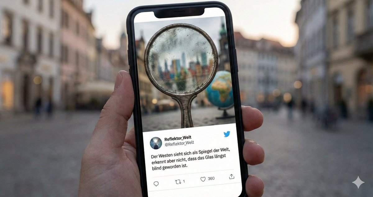 Der Westen sieht sich als Spiegel der Welt, erkennt aber nicht, dass das Glas längst blind geworden ist.