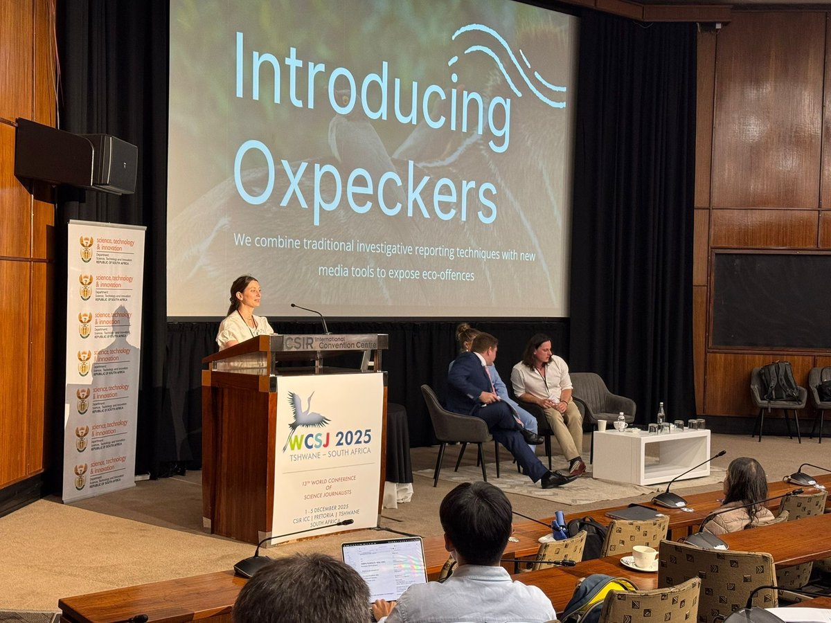 🌍 For the first time, <a href="/wcsj2025/">WCSJ2025</a> landed on African soil - and Oxpeckers showed up strong 💪 

Our global associates united to share insights on climate, lithium mining, new media survival, constructive journalism, and data-led investigations into endangered species 👏