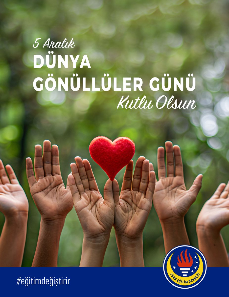 Türk Eğitim Derneğinde gönüllülük; hiç tanımadığın bir çocuğun geleceğine ışık olmaktır.
Gönüllülerimizin desteğiyle, her çocuğun nitelikli eğitime erişmesi için çalışıyoruz.
Eğitimin dönüştürücü gücüne yürekten inanan tüm gönüllülerimizin Dünya Gönüllüler Günü kutlu olsun.