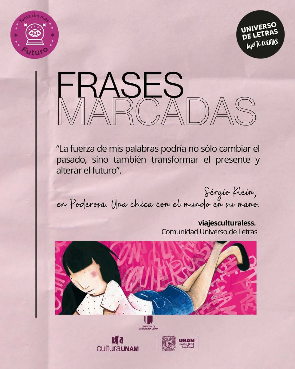 📖Frases marcadas por la Comunidad de Universo de Letras

#AquíTúCuentas