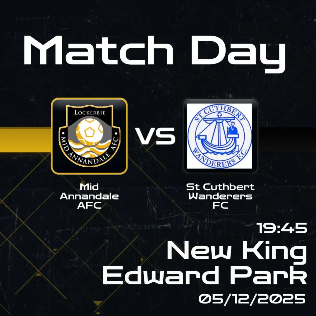 🟡⚫️⚽️ Match Day 🟡⚫️⚽️

🆚 St Cuthbert Wanders FC
📆 Fridsy 05/12/2025
⏰ 19:45 kick off
📍New King Edward Park
💵 £4.00 Adults, £2.00 Concessions, Under 16s Free
🪪 50/50 Draw
🥧 Food and refreshments available at the pie hut. (Cash or Card)

#comeonthemids🟡⚫️⚽️