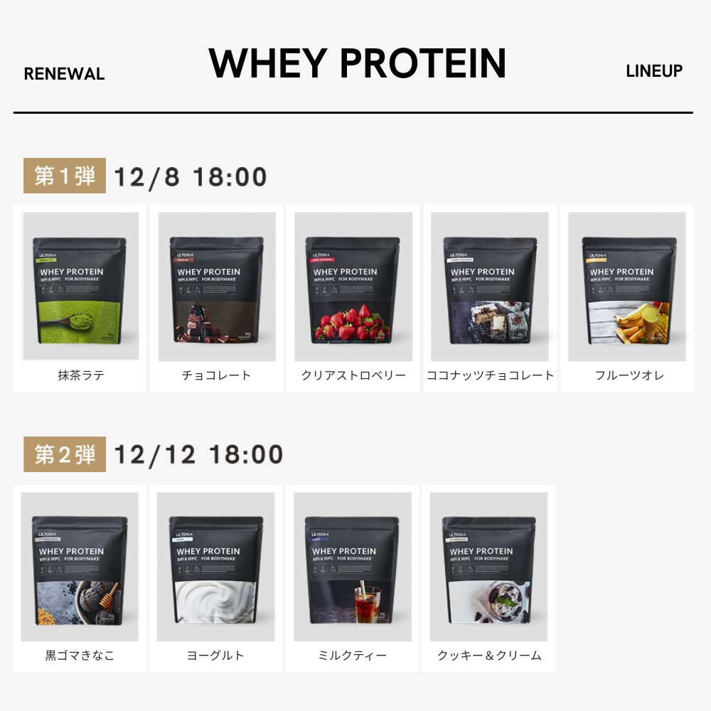NEWS｜全フレーバー解禁 】 リニューアルしたホエイプロテイン