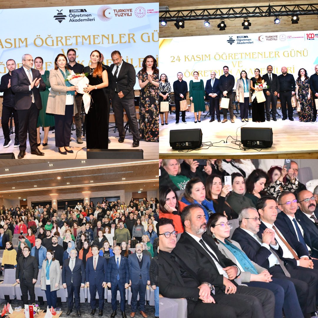 Çorum İl Millî Eğitim Müdürlüğü tarafından yürütülen Çorum Öğretmen Akademileri kapsamında faaliyet gösteren Müzik Akademisi, 24 Kasım Öğretmenler Günü münasebetiyle anlamlı bir konser programı gerçekleştirdi.
<a href="/ercanturk28/">Ercan TÜRK</a> 
<a href="/ayhanozturkmeb/">Ayhan Öztürk</a> 
<a href="/mahmut_biyikli/">Mahmut Bıyıklı</a> 
<a href="/CemilCaglar60/">Cemil Çağlar</a>