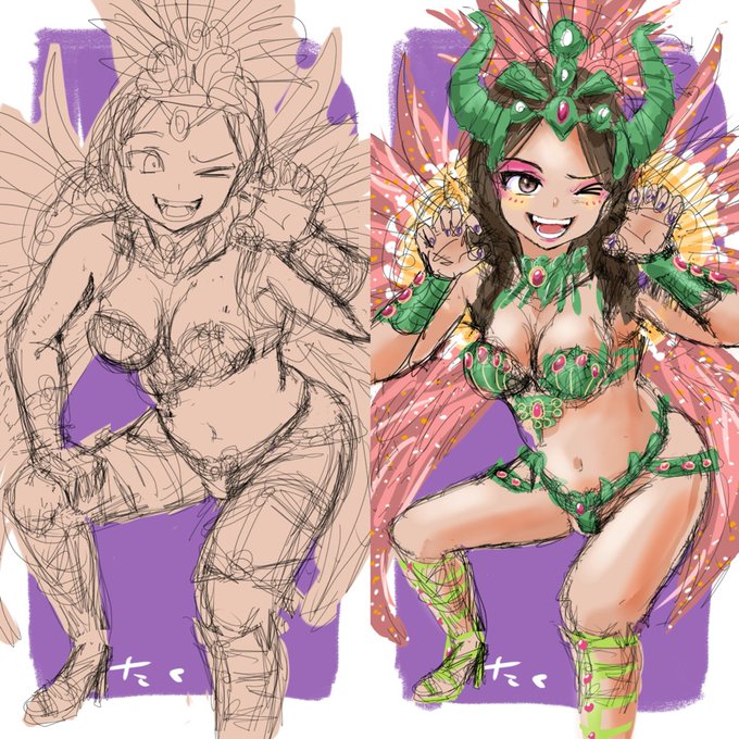 サンバガール37💃(ブラッシュアップ)再掲 
#イラスト #illustration 