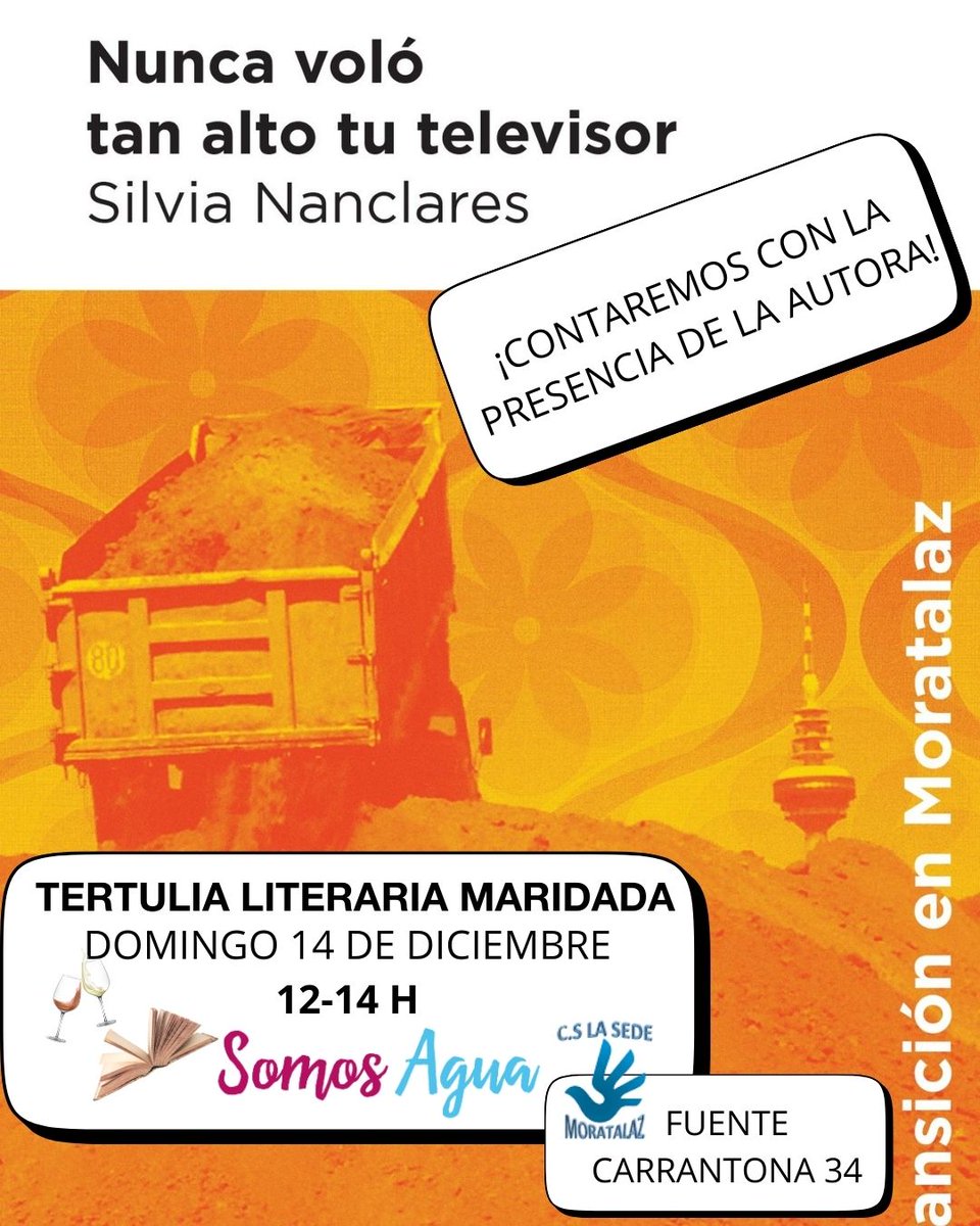 ¿Te has enterado ya? ¡Tenemos nueva tertulia literaria maridada! Será el próximo domingo 14 de diciembre a las 12h en el Centro Social La Sede de #Moratalaz C/Fuente Carrantona 34 
Nos acompañará Silvia Nanclares, ¡APÚNTATE AQUÍ!
forms.gle/etnnjVtNwtLmjz…
