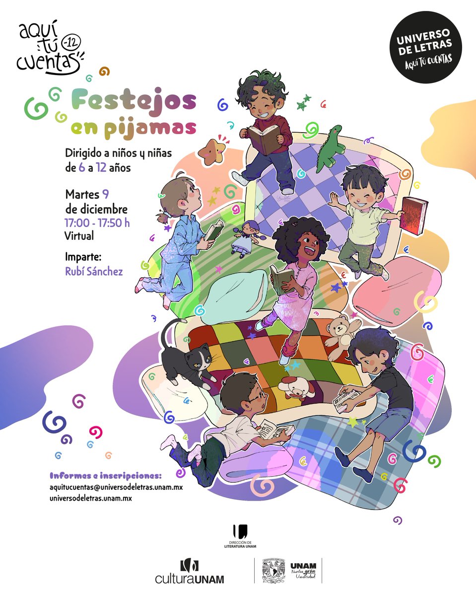 🛏ACTIVACIÓN VIRTUAL PARA LA NIÑEZ

Empiezan los Festejos en pijamas con muchos cuentos, preguntas y activaciones literarias.

💆REGISTRO: bit.ly/3XuX01V