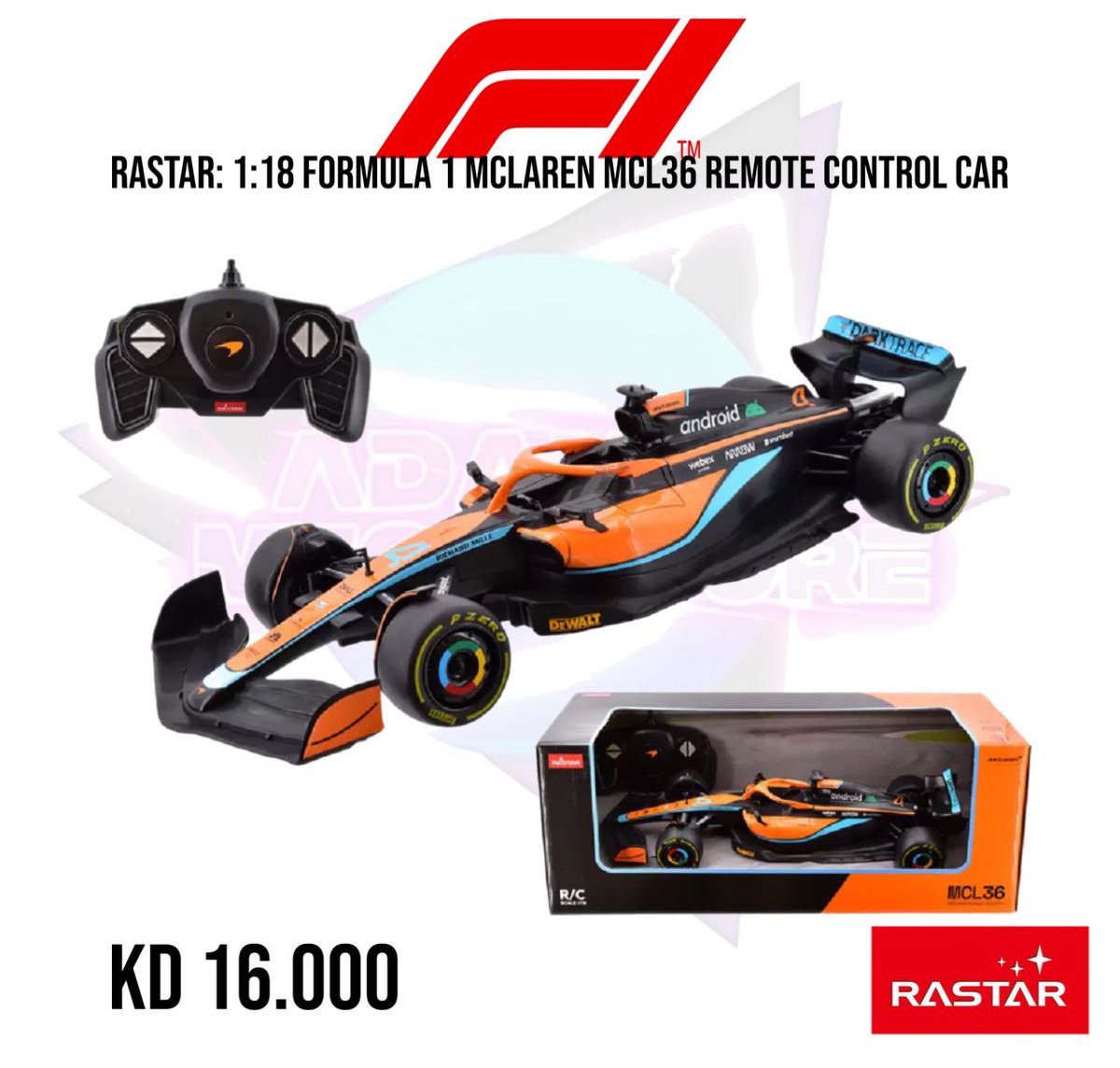 ADAMMEGASTORE's tweet photo. RASTAR: 1:18 FORMULA 1 #MCLAREN MCL36 REMOTE CONTROL CAR https://t.co/kq2VsZwEGg