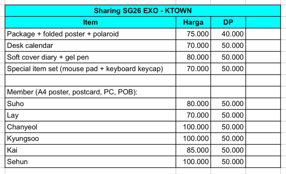 gimmaeri's tweet photo. OPEN SHARING SG26 EXO - KTOWN

💰 on pict (est 1,5kg)

‼️ harga bisa naik/turun tergantung berat akhir

✅ bersih ina
✅️ pob web (if any)
✅ go line
❌ packing &amp; adm
🏡 sby, jatim

Wts want to sell po sg26 season's greetings suho lay chanyeol kyungsoo do kai sehun https://t.co/IQoeix0wXd