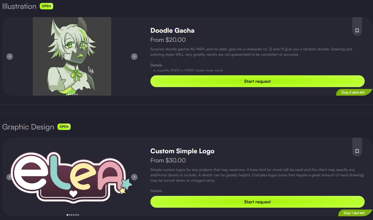 Hiya!! I'm just $10 away from getting verified on vgen! I'd be super grateful to anyone who could drop a quick commission (hopefully within 6 days;;;)

I only got the doodle gacha and logo comms open, so if any of those interest you, please check it out!

vgen.co/Gardanana