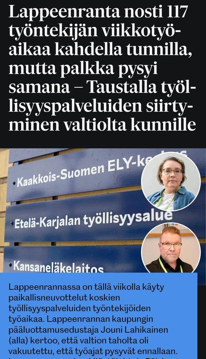 Pääluottarimme Jouni Lahikainen avaa E-Saimaassa hyvin työllisyyspalveluiden tilannetta ja työajoista noussutta tyytymättömyyttä. Mistä on kyse? 🫱 Katso kuva ja lue juttu: esaimaa.fi/paikalliset/90… 

#työllisyyspalvelut
#lappeenranta
#jyty