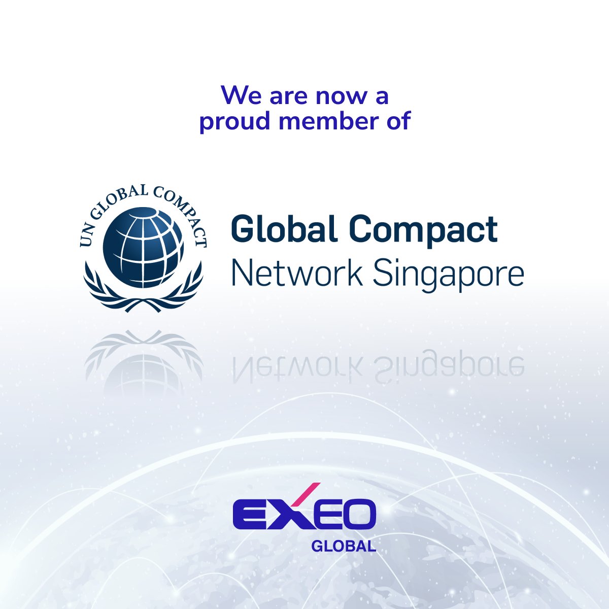 EXEOGlobalHQ's tweet photo. Proud to share that #EXEOGlobal is now a member of the #UNGlobalCompactNetwork Singapore (UNGCNS)! Joining 10 new members, we reaffirm our commitment to the UNGC’s #TenPrinciples and the #SDGs, championing responsible, #sustainablegrowth together. https://t.co/2ushMgcW5r