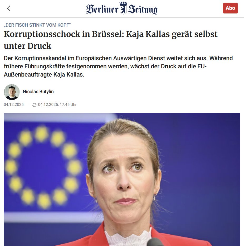 OE_Markus's tweet image. "Der Fisch stinkt vom Kopf."
Kennst du eine(n), kennst du alle.
#Korruption #EU #Kallas 
berliner-zeitung.de/politik-gesell…