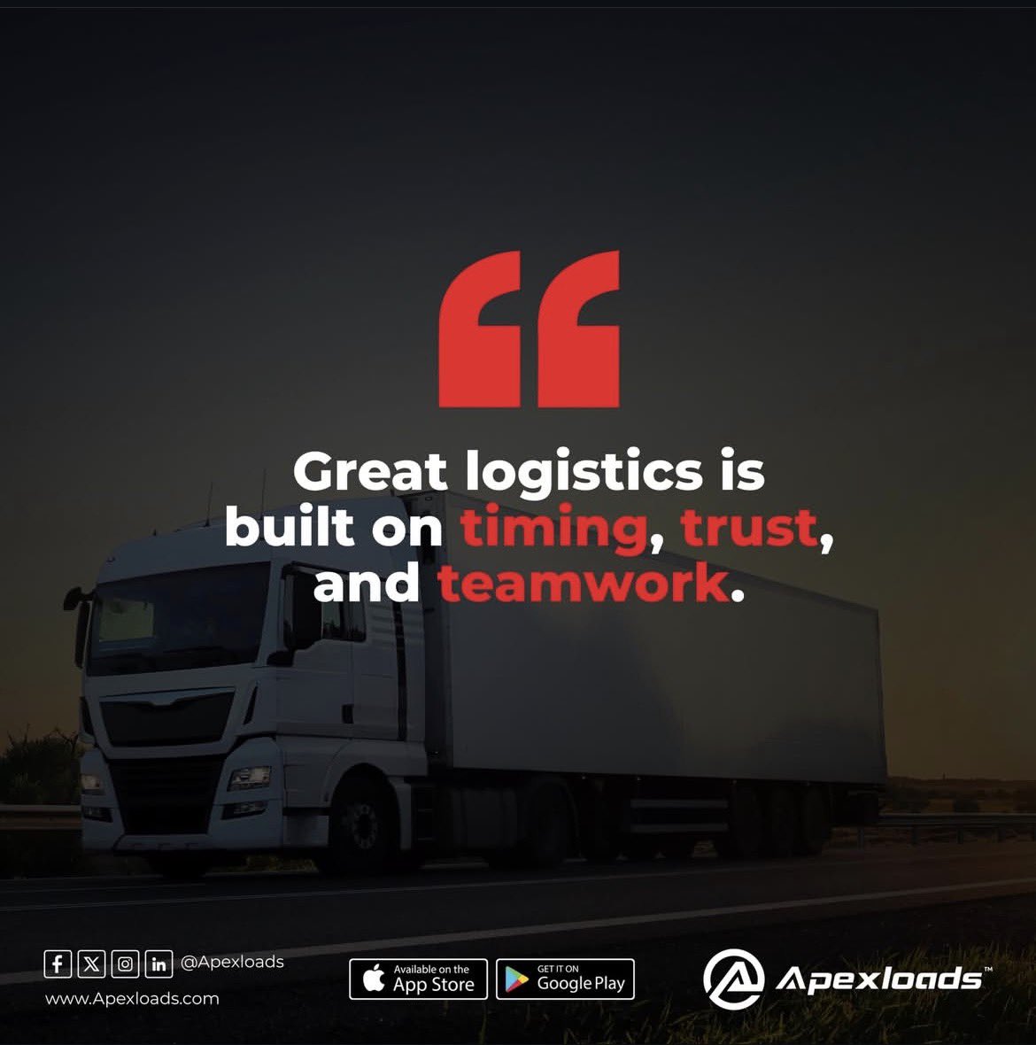 Friday Inspiration! 

#Apexloads #logisticsthatwork