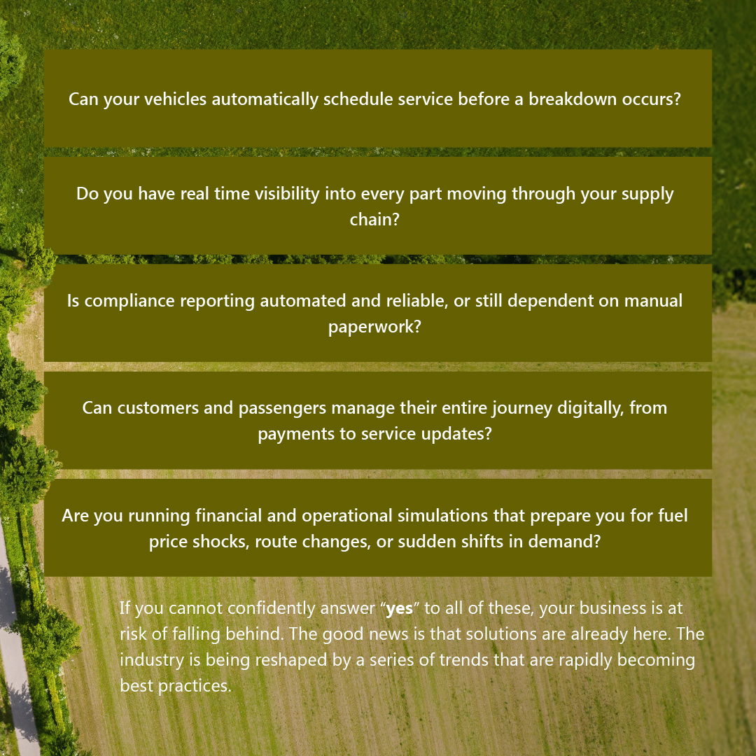Is your #truck or #bus business truly ready for 2026? If you can’t say “yes” to key questions around uptime, visibility, compliance, and digital experience, you may be falling behind. Check your readiness in the full blog: annata.net/industry-shift… #A365
