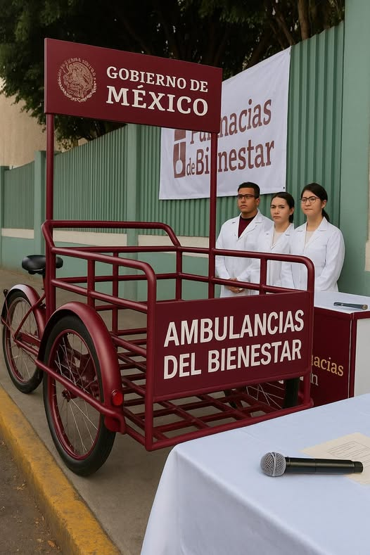 GARCIPAVON's tweet photo. No solo hay "módulos taqueros del Bienestar", ya salió el combo completo "Las ambulancias del Bienestar" 😃 https://t.co/ixfdHHVQdH
